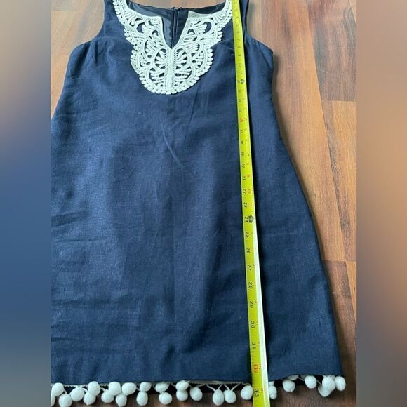 Eliza J sleeveless pompon trim shift dress size 4 - Picture 6 of 8
